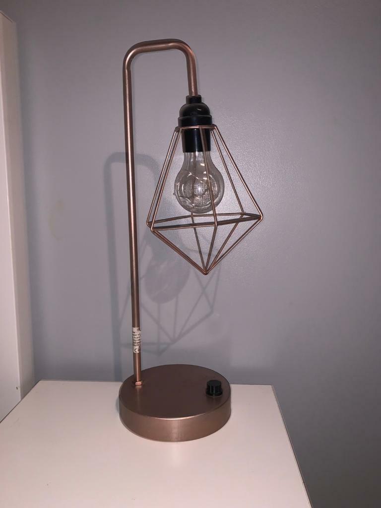 rose gold lamp asda